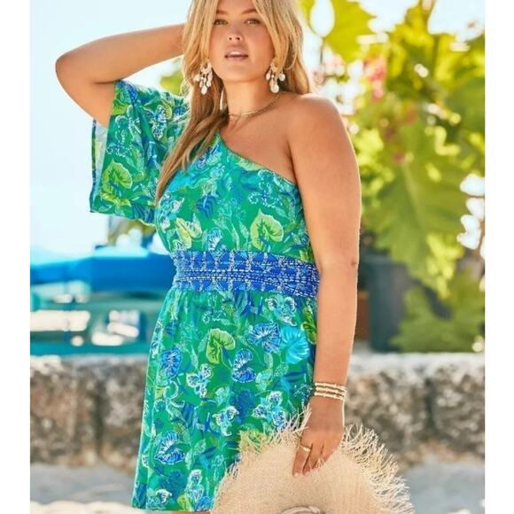 Lilly Pulitzer Niki One Shoulder Romper - Size 2 (MSRP $168) - Picture 6 of 10